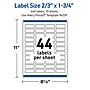 Avery Rectangle Laser Multipurpose Labels, 2/3" x 1-3/4", White, 440/Pack (19479399216)~#|#~DC800F7C-29D3-47B3-B4C054F72B472AFA_sc7