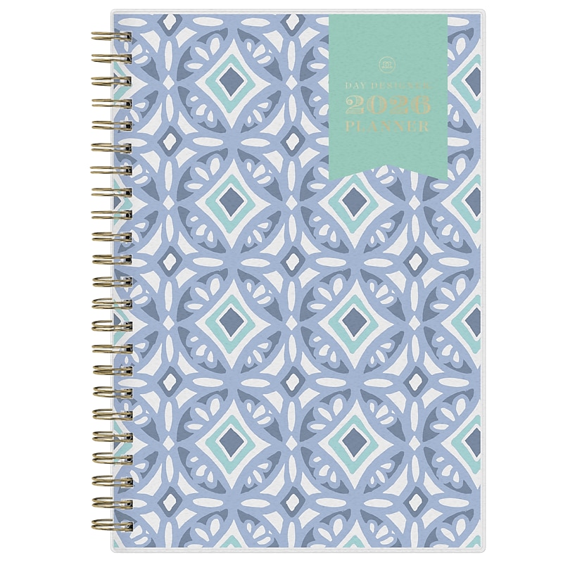 2026 Blue Sky Day Designer Tile 5" x 8"  Weekly & Monthly Planner, Plastic Cover, Multicolored (101410-26) image 1