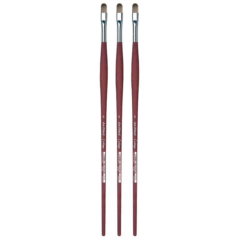 da Vinci COLLEGE Oil and Acrylic Synthetic Bristle, Filbert Brush, 3/Bundle (DVXVA87508-3) image 1
