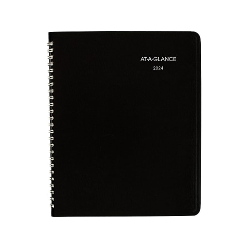 2024 ATAGLANCE DayMinder 7" x 8.75" Monthly Planner, Black (G40000