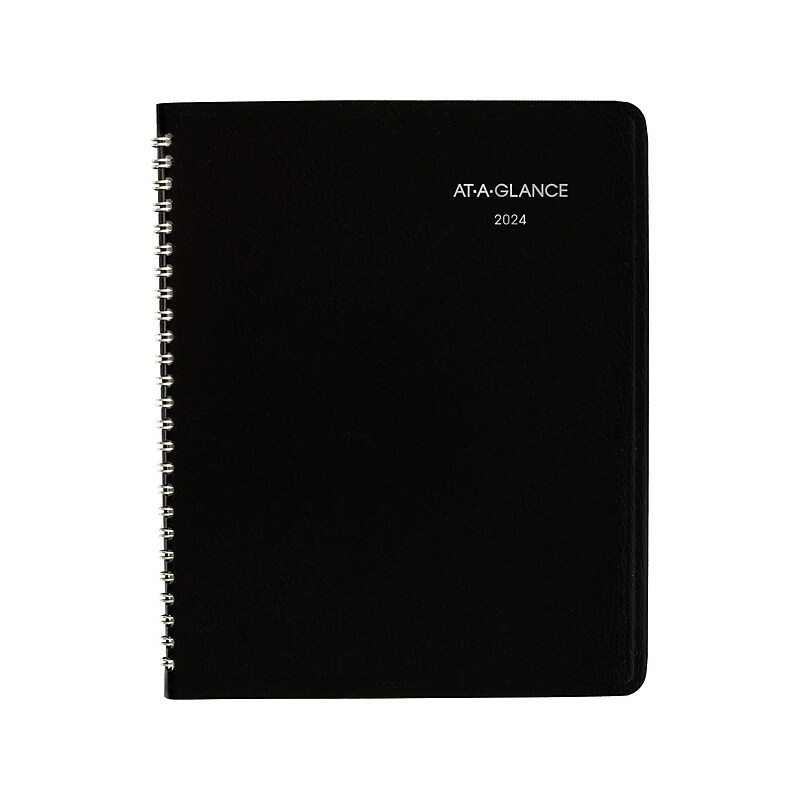 2024 AT-A-GLANCE DayMinder 7" x 8.75" Monthly Planner, Black (G400-00-24) image 1