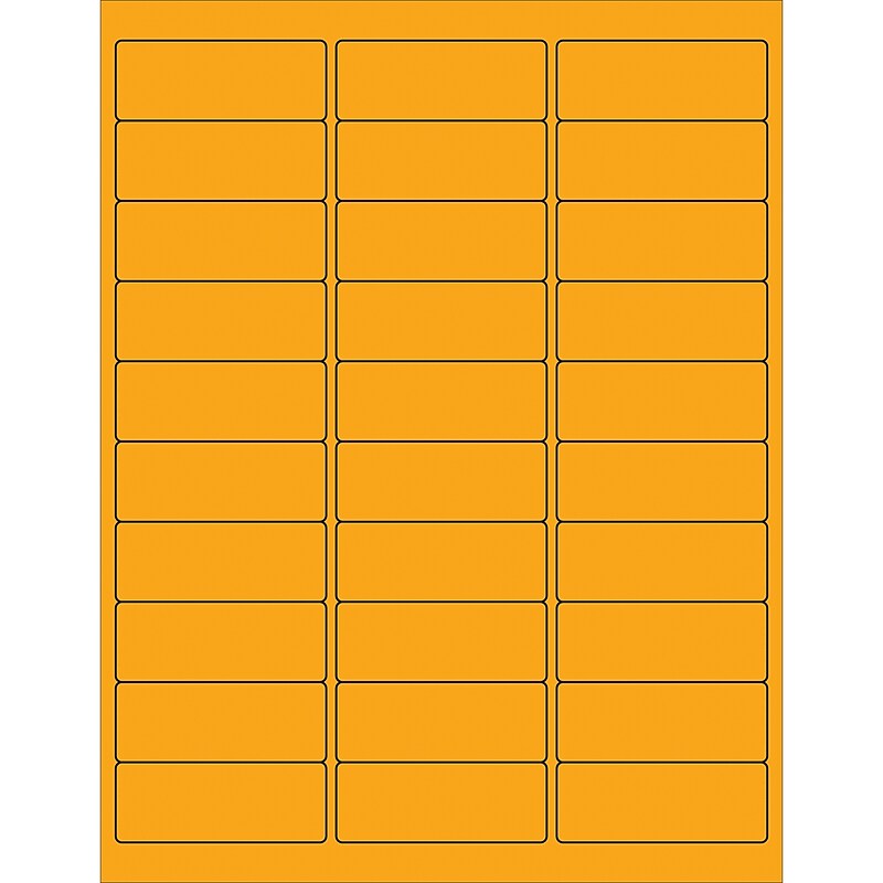Tape Logic Laser/Inkjet Address Labels, 2 5/8" x 1", Fluorescent Orange, 3000/Carton (LL173OR) image 1