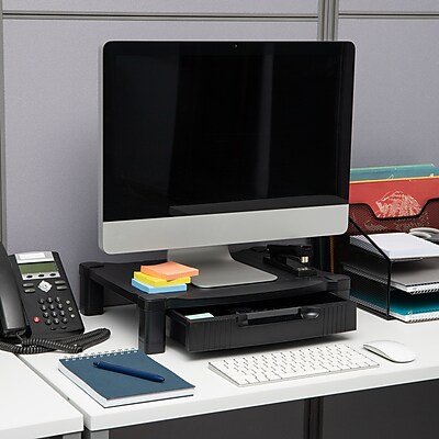 Mind Reader Monitor Stand Riser with Storage Drawer, Black (DRPLMONST-BLK) Sansujyuku sansujyuku.com