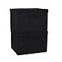 Household Essentials Large Stackable Folding Fabric Wide KD Storage Box, 12" x 18.5"x 15", 57.7 Qt., Black, 2/Pack (7619-1)~#|#~DC8E818E-4635-4232-85BEF3508C35D1E4_sc7