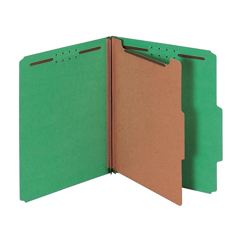 Pendaflex Pressboard Classification Folder, 1-Dividers, 1 3/4" Expansion, Letter Size, Dark Green, 10/Box (23733P) image 1