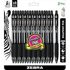 Zebra Z-Grip Retractable Ballpoint Pen, Medium Point, 1.0mm, Black