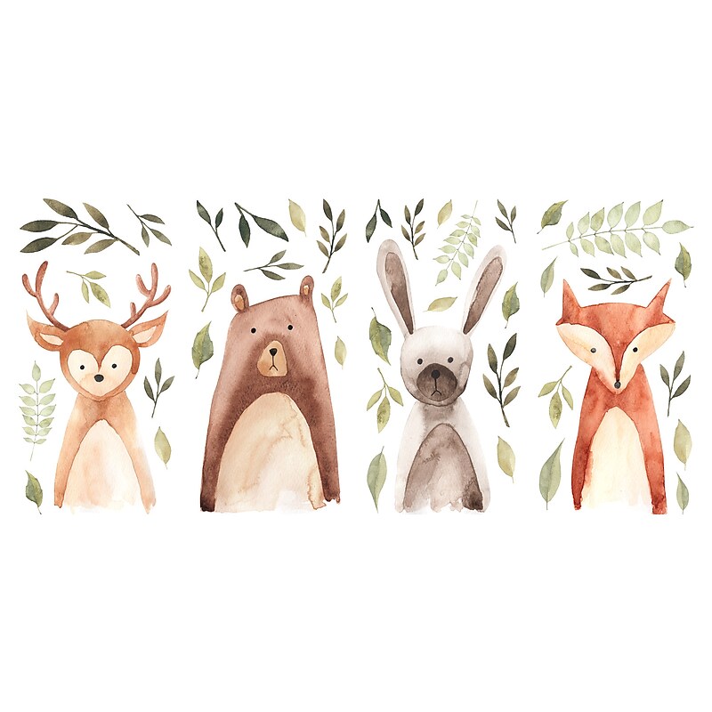York Wallcoverings Watercolor Woodland Critters Children's Decals, Animals (RMK4020SCS) image 1