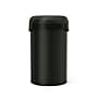 simplehuman Commercial Semi-Round Steel Trash Can with Open Lid, 16 Gallon, Matte Black (CW1497)~#|#~DC9828A8-833E-4CEA-823F9E3B5B52161D_sc7