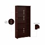 Bush Furniture Cabot 66"H 5-Shelf Bookcase with Adjustable Shelves, Harvest Cherry Laminated Wood (WC31466)~#|#~DCA121E6-4DF6-474B-B4ED468E7A875DB2_sc7