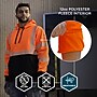 GloWear 8317BK High Visibility Long Sleeve Black Bottom Hooded Sweatshirt, ANSI Type R, Class 3, Orange, Medium (22983)~#|#~DCA8710F-5514-456E-B10AC869905BCCB2_sc7