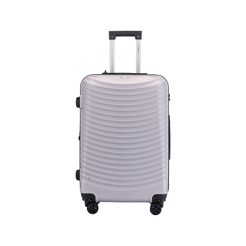 TUCCI Italy FLETTERE 22.8" Hardside Carry-On Suitcase, 8-Wheeled Spinner, Silver (T0281-20in-SLV) image 1