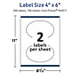Avery TrueBlock Laser/Inkjet Oval Multipurpose Labels, 4" x 6", White, 200/Box (94057)~#|#~DCB33DBB-BB8A-4C66-A4658695957B832D_sc7