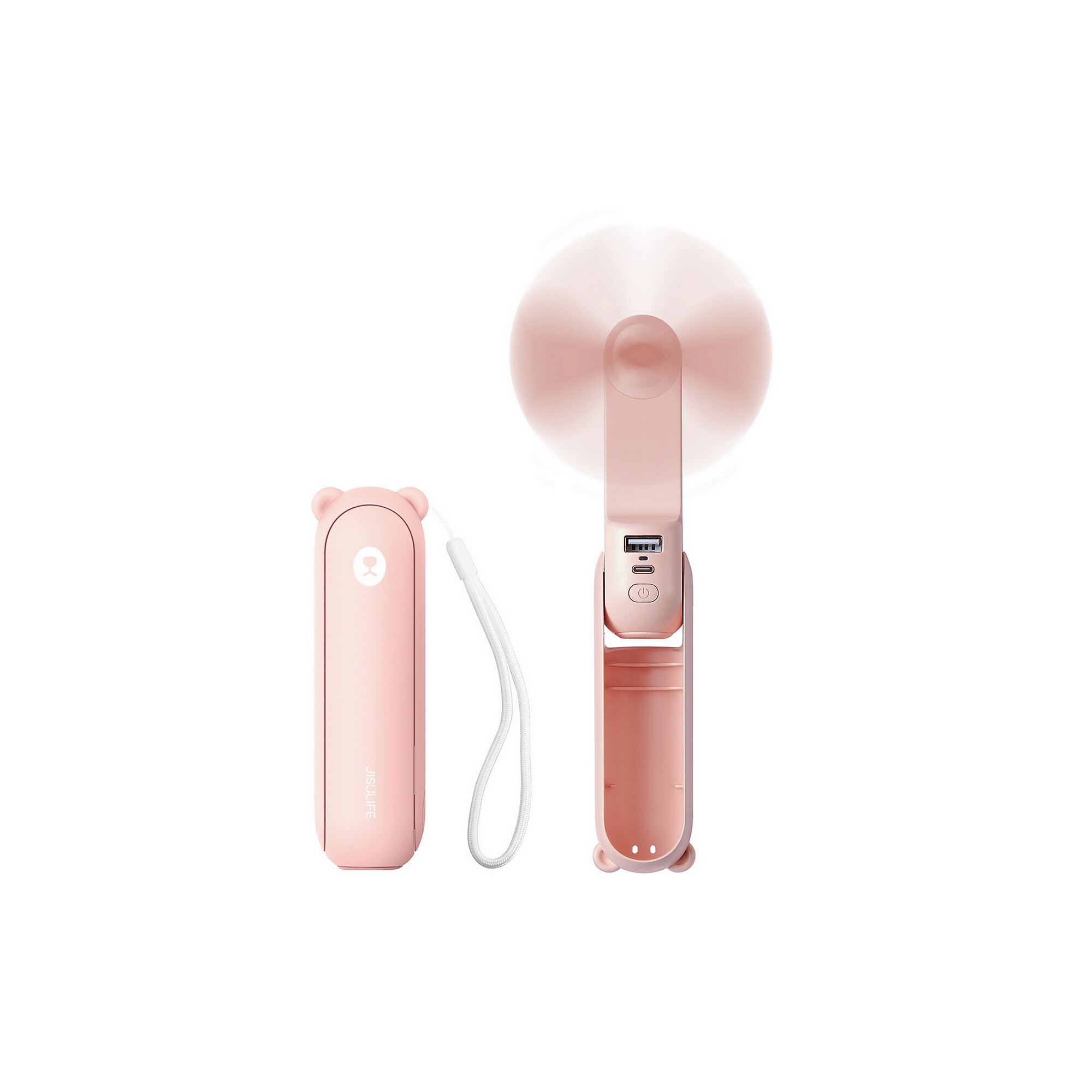 JisuLife F8 Handheld Fan, Pink, 2/Pack (F8-Pink-KIT-2) Sansujyuku sansujyuku.com