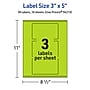 Avery Printable Rectangle Multipurpose Labels, 3" x 5", Bright Green, 30/Pack (94213)~#|#~DCB5414E-7154-4F69-8E91D8A14FE047BA_sc7