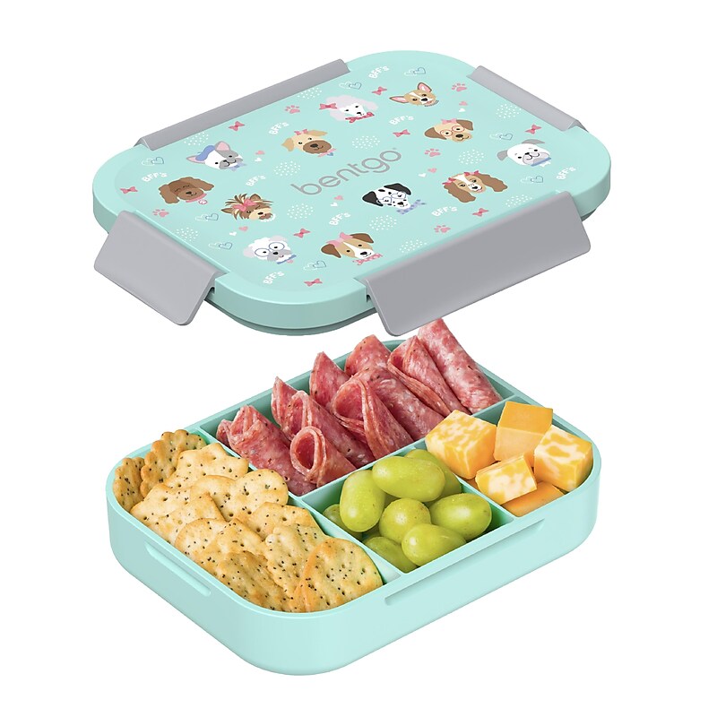 bentgo Snap & Go Kids Bento Box, 4-Compartment, Puppy Love, 33.6 oz. (BGKDBOX-PPY) image 1