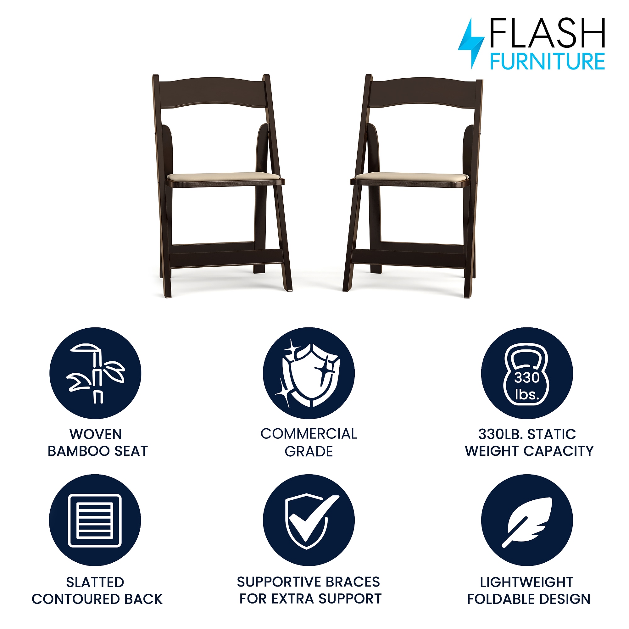 Flash Furniture HERCULES Wood/Vinyl Folding Chair, Fruitwood, 2/Pack (2XF2903FRUITWD) Sansujyuku sansujyuku.com