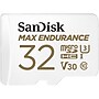 SanDisk MAX Endurance 32GB microSDHC Memory Card with Adapter, Class 10, UHS I, V30 (SDSQQVR 032G AN6IA)~#|#~DCCE350E-94A7-4176-BF7FBFD21FEEF2B9_sc7