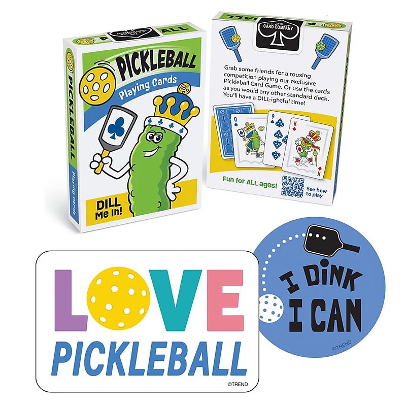 Trend Enterprises Pickleball Collection Playing Cards & Stickers Set, 10/Set (T-90672) image 1