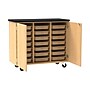 Diversified Woodcrafts 41.5" Mobile Tote Tray Storage Cabinet, Oak (4751K)~#|#~DCDFF267-0F49-42AE-84728F10D288F5DB_sc7
