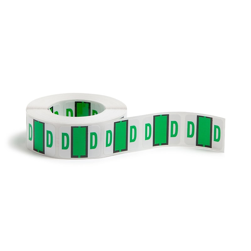 Smead BCCR Labels File Folder Label, D, Light Green, 500 Labels/Pack (67074) image 1