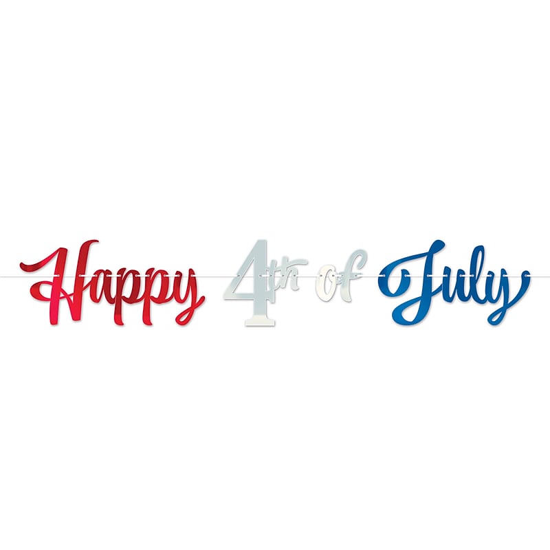 Beistle Happy 4th Of July Foil Streamer, 2/Pack (56430) image 1
