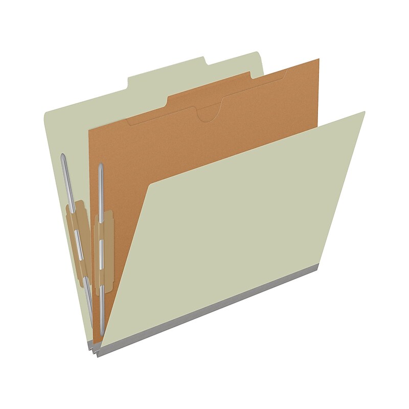 Medical Arts Press Pressboard Classification Folder, 1-Divider, 2" Expansion, Letter Size, Green, 10/Box (DV-T42-14-3GRN-PKT) image 1
