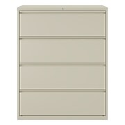 Staples Commercial 4 File Drawers Lateral File Cabinet, Locking, Putty/Beige, Letter/Legal, 42.13"W (20062D)
