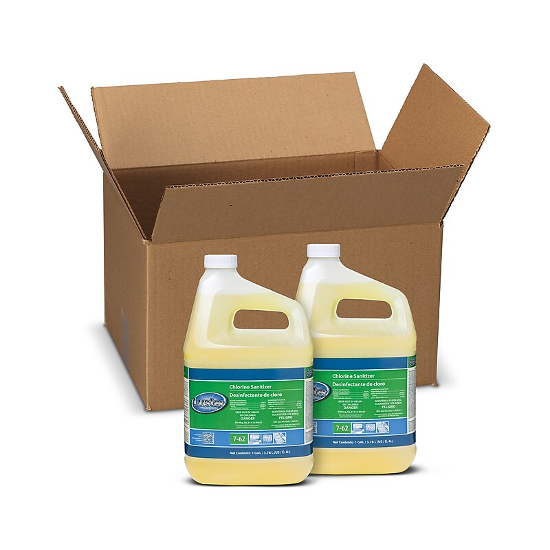 Luster Professional Chlorine Sanitizer Dishwasher Rinsing Agent, Unscented, 128 oz., 2/Carton (45915) image 1
