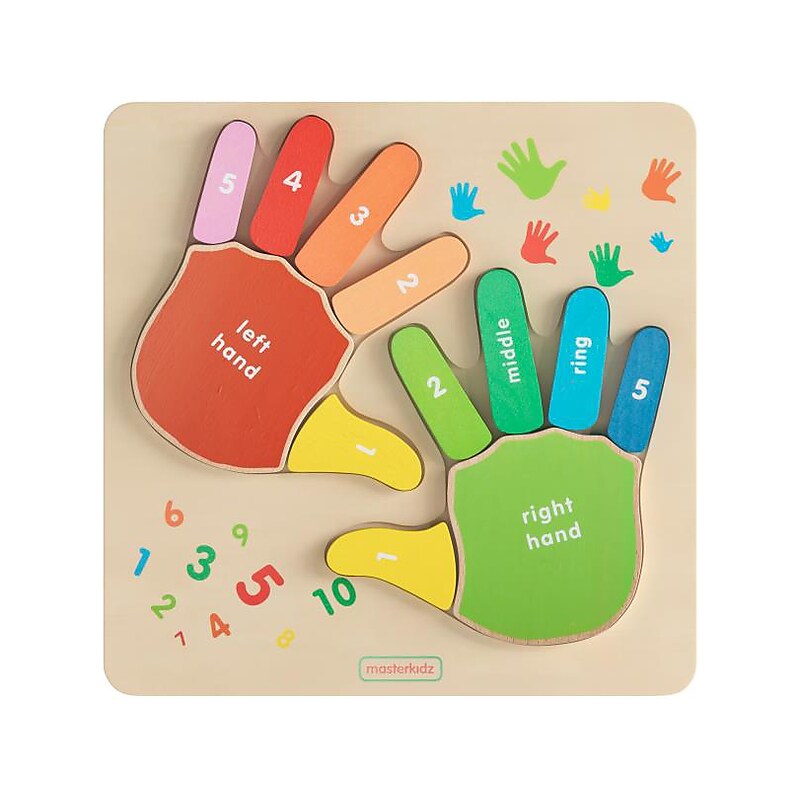 Flash Furniture Bright Beginnings STEM Hand Counting Learning Puzzle Board (MK-MK01733-GG) image 1