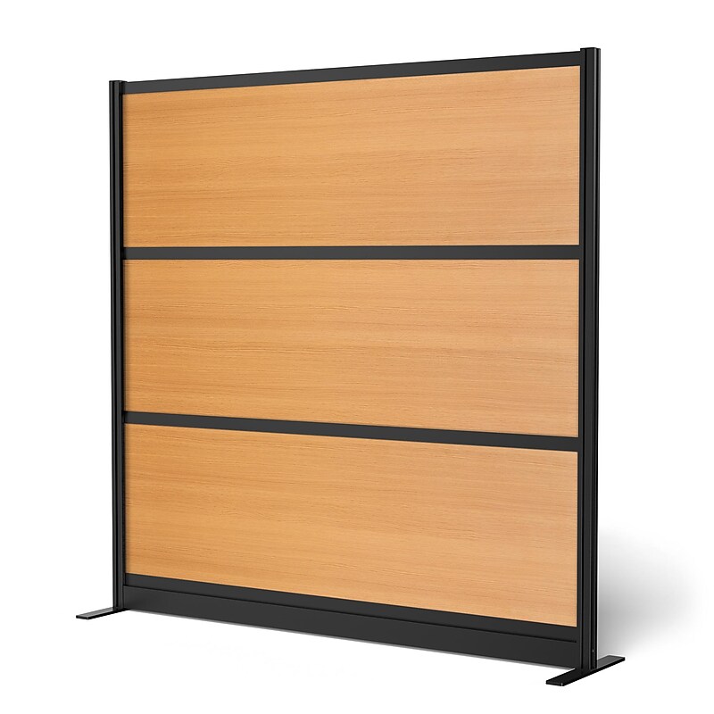 Luxor Beechwood 3-Panel Room Divider, 70"H x 70"W, Beech Grain (PPWL014) image 1