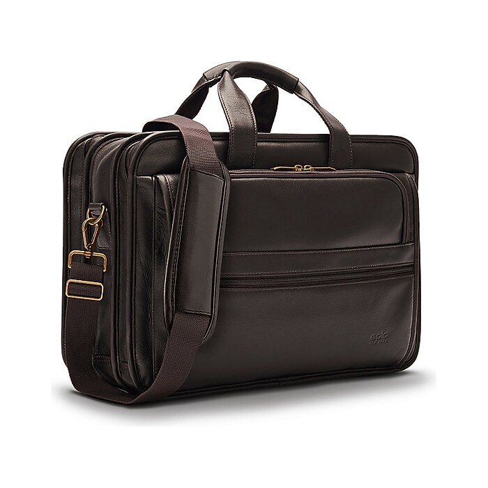 Solo New York Classic Leather Briefcase, Laptop Compatible