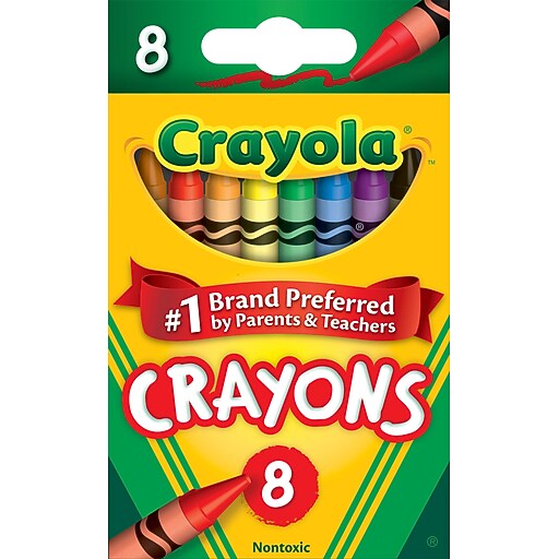 Crayola Crayons, Assorted Colors, 8/Box (52-3008) | Staples
