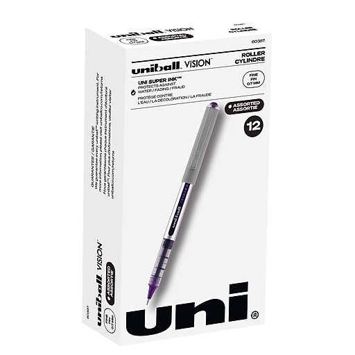uniball Vision Designer Rollerball Pens, 0.7mm, Fine Point, Assorted