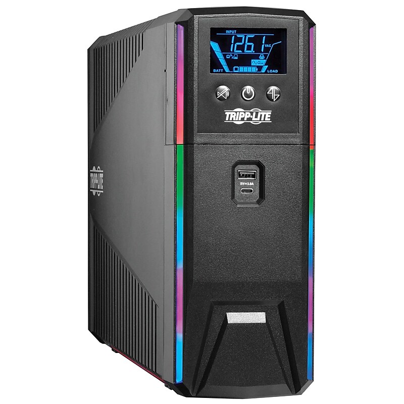 Tripp Lite Pure Sine Wave Gaming UPS Battery Backup 1500VA, LCD, 120V, Black (SMART1500PSGLCD) image 1