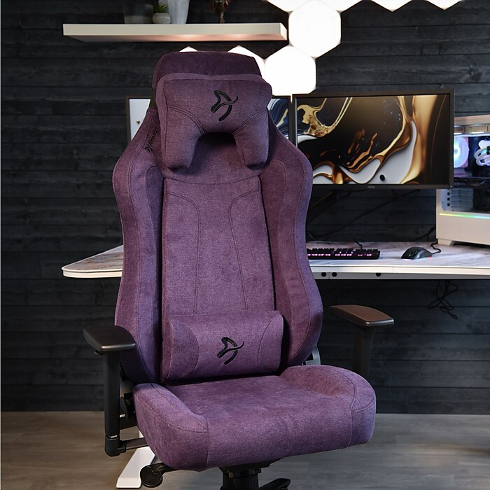 Arozzi Vernazza Soft Fabric Ergonomic Racing Gaming Chair, Purple