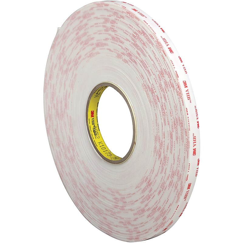 3M 4955 VHB Tape, White, 1/2" x 5 yds., 1/Pack image 1