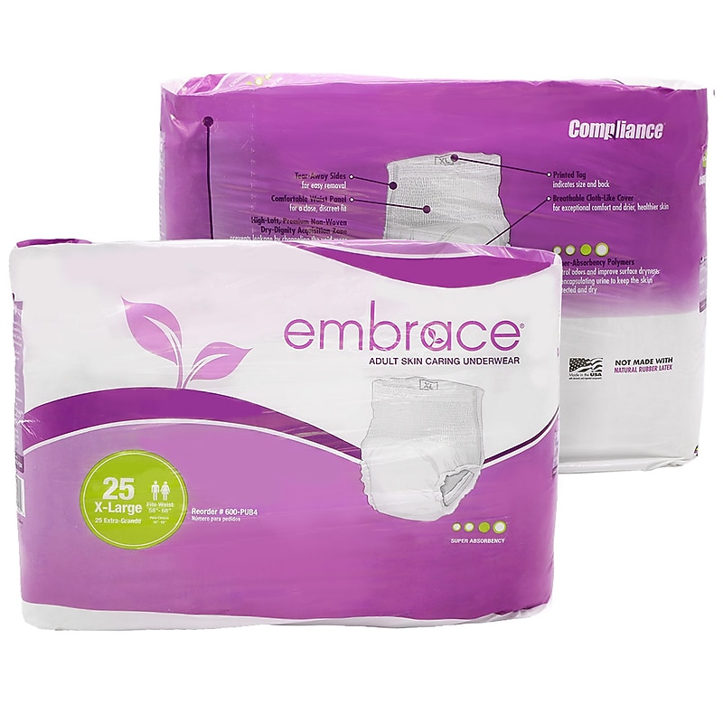 Embrace Adult Incontinence Underwear, XL, 25/Pack (600-PUB4) image 1
