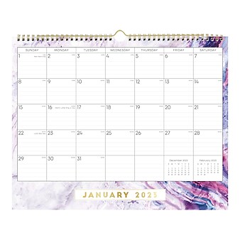 2023 Blue Sky Gemma Purple 12" x 15" Monthly Wall Calendar, Purple/Blue (139932)