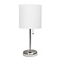 Creekwood Home Oslo 19.50" LED Table Lamp with USB Port, Brushed Steel/White (CWT-2012-WH)~#|#~DD34C040-55CB-480E-94FCECF82D448990_sc7