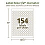 Avery EcoFriendly Laser/Inkjet Multipurpose Labels, 1/2" diameter, White, 3850/Pack (94503)~#|#~DD3BAB2D-08E7-4971-ABDF73EDF74B2242_sc7