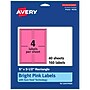 Avery Laser/Inkjet Rectangle Multipurpose Labels, 5" x 3.5", Bright Pink, 160/Pack (94256)~#|#~DD3CA0AA-A557-4433-A36C263738B04E9A_sc7