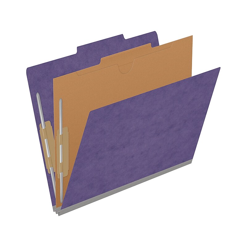 Medical Arts Press Pressboard Classification Folder, 1-Divider, 2" Expansion, Letter Size, Purple, 10/Box (DV-T42-14-3PRP-PKT) image 1
