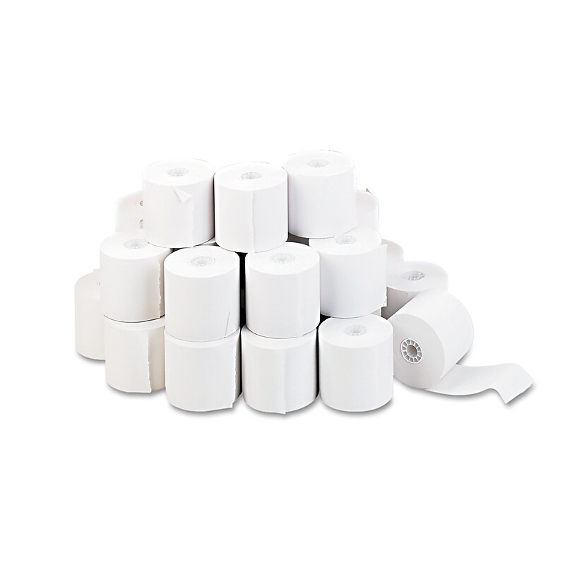 Universal Bond Adding Machines & Calculator Paper Rolls, 2 1/4" x 150', 100 Rolls/Pack (UNV35710) image 1