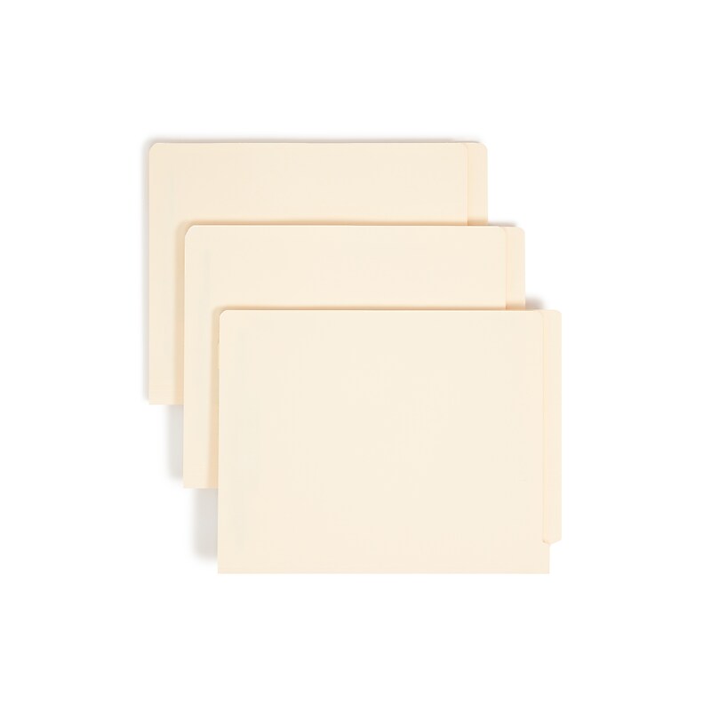 Smead Reinforced End-Tab Fastener Folders with Divider, 2-Fasteners, Letter Size, Manila, 50/Box (34220) image 1