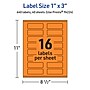 Avery Laser/Inkjet Multipurpose Rectangle Labels, 1" x 3", Bright Orange, 640/Pack (94224)~#|#~DD47B487-654C-4CB7-9CC95A60CD046A34_sc7