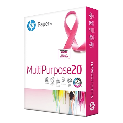 Staples Multipurpose Copy/Fax/Laser/Inkjet Printer Paper, 96 Brightness, 20  lb, Letter Size (8.5 x 11), 2 Reams Pack, 1000 Total Sheets (513099-2 Ream