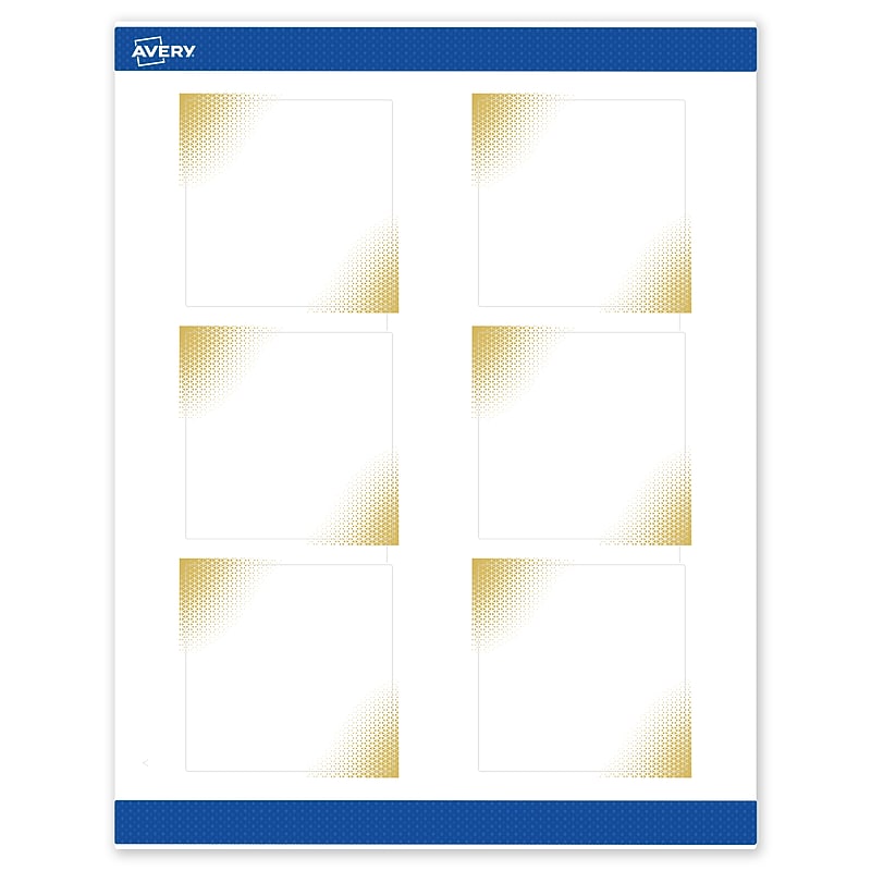 Avery Laser/Inkjet Square Multipurpose Labels, 3" x 3", White, 60/Pack (S00EWQ) image 1