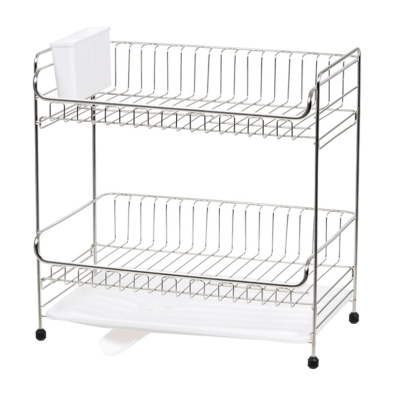 Iris Stainless Steel Dish Rack, White (586693) image 1