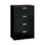 HON Brigade 600 Series 4-Drawer Lateral File Cabinet, Letter/Legal Size, Lockable, 52"H x 36"W x 18"D, Black (HON684LP)~#|#~DD502733-E232-48D3-ADBDF0BC31B7C9EE_sc7
