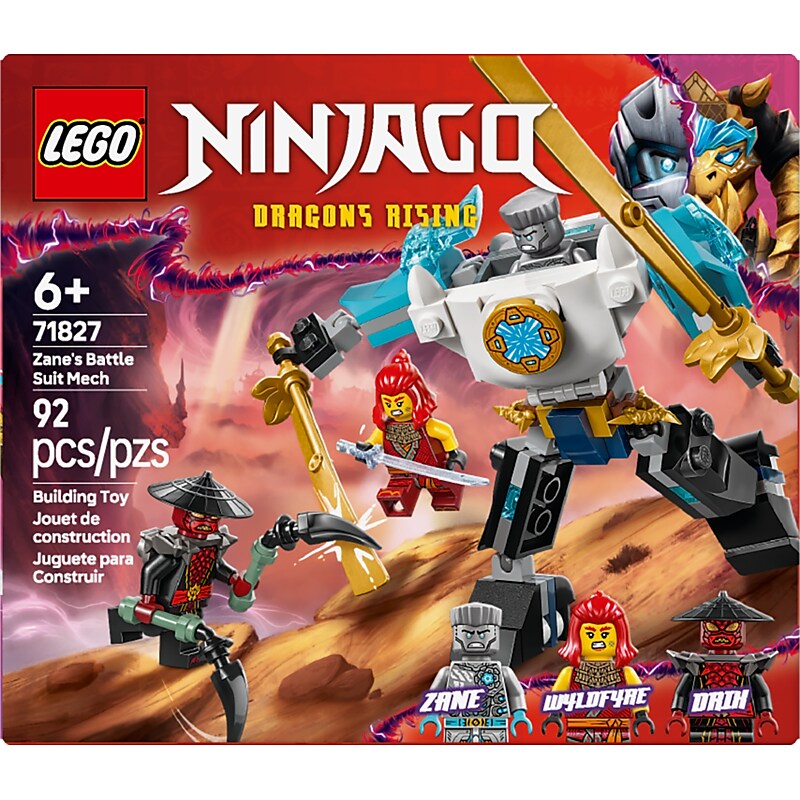LEGO NINJAGO Zanes Battle Suit Mech Pretend Play Toy Set 71827 image 1